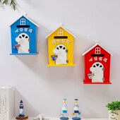 田园创意蓝色装 饰解优树洞信箱木质沟通心语信箱学校挂墙意见箱