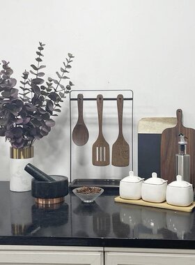 全屋定制样板间厨房陶瓷店橱柜花艺油瓶砧板创意软装饰品组合摆件