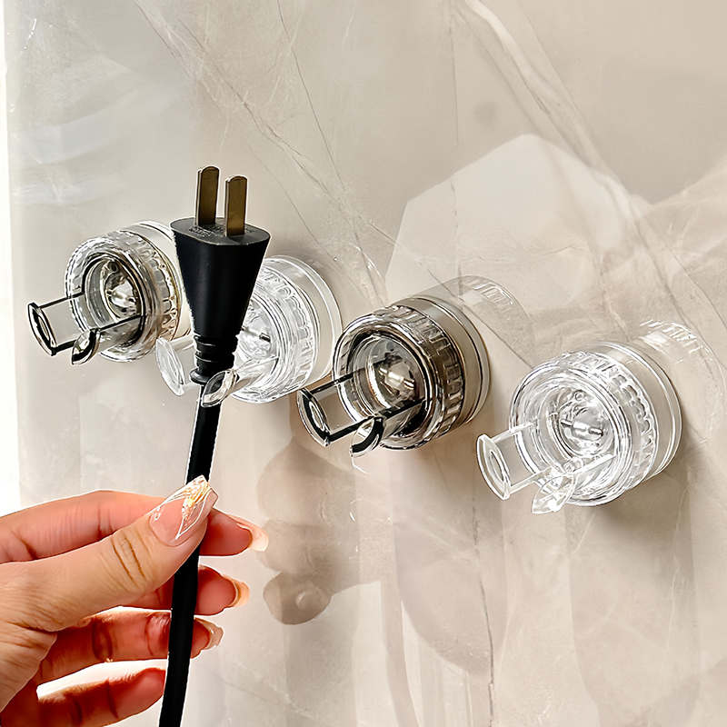 吸盘电源插头挂钩免打孔充电线收纳神器厨房卫生间墙壁Y插座固定