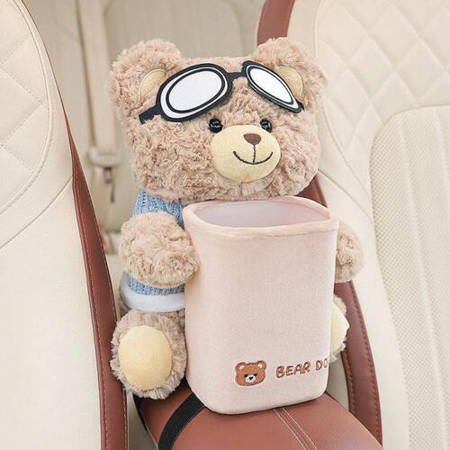 创意车载纸巾盒垃圾桶二合一2024新款汽车扶手箱抽纸盒车内装饰品