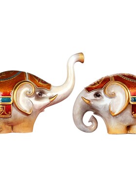 黄铜大象摆件f一对 Q象创意礼品铜器装饰品家居办公室玄关装饰雕