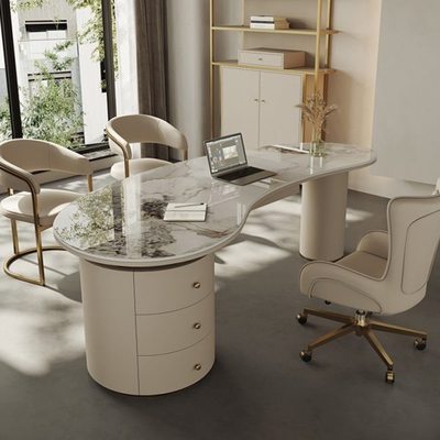 医美咨询桌接待洽谈美容院办公桌家用简约网红轻奢岩板书桌