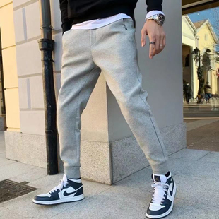 青少年加绒针织休闲长裤 宽松棉质束脚卫裤 子 男秋冬新款 ZWUP运动裤