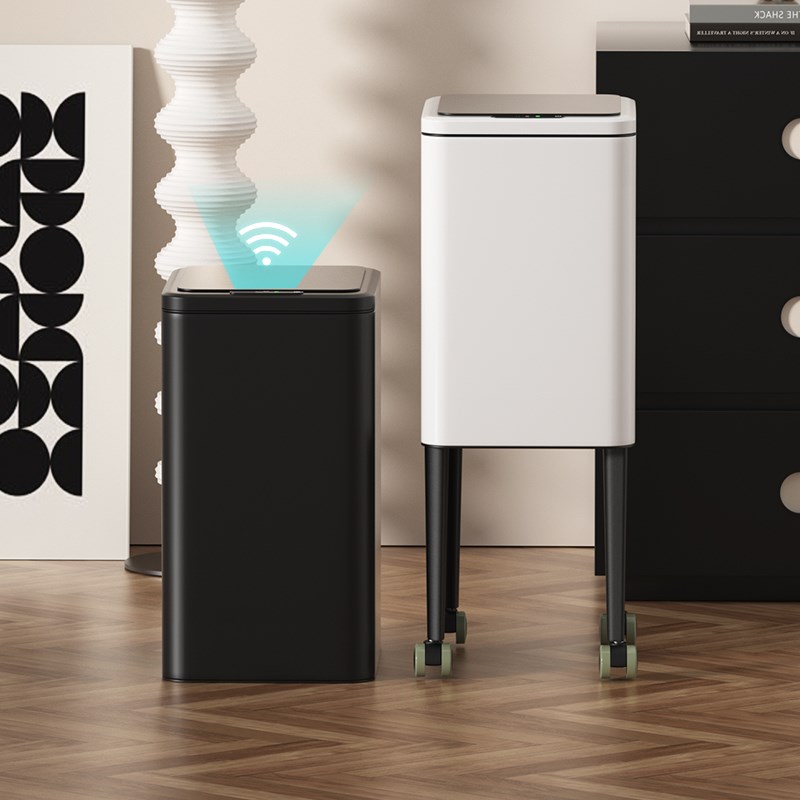 厨房垃圾桶移动高款智能感应家用高脚带轮2025新款大容量免弯腰