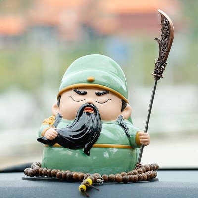 创意招财关二爷Q版武财神车载关公高档汽车摆件中控台车内装饰品