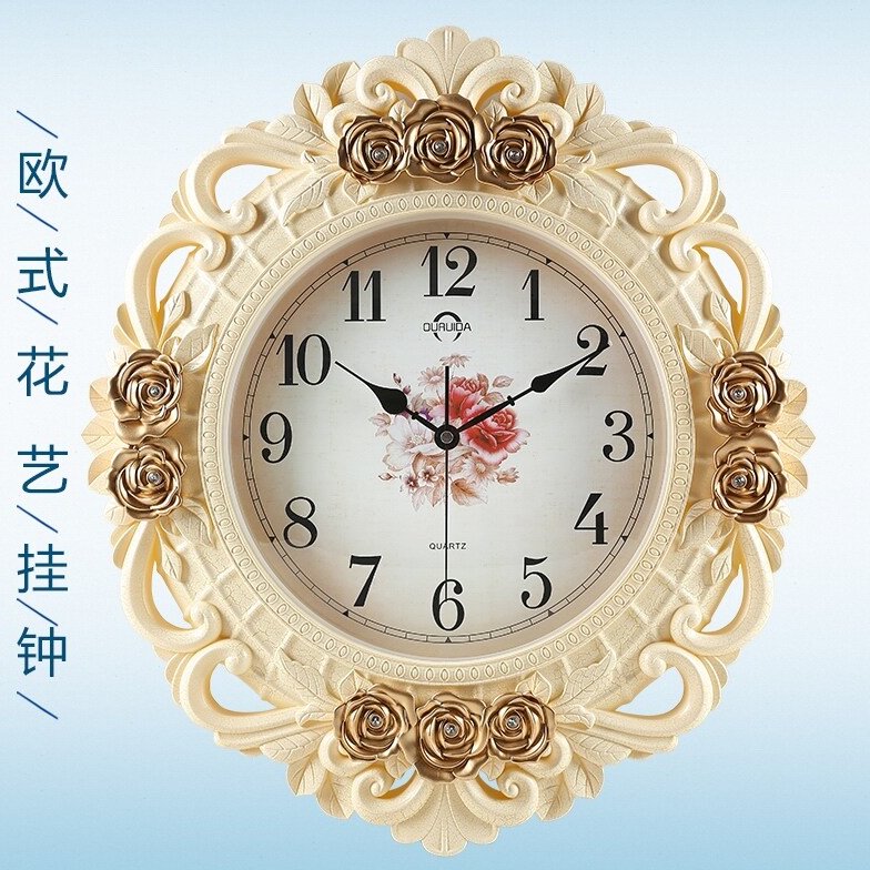 现代客厅复古钟表豪华装饰挂钟创意时尚大挂钟静音椭圆形欧式挂表