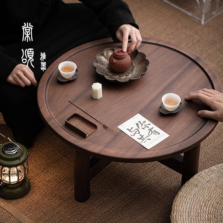棠頌丨日式实木茶几小茶桌榻榻米矮桌家用阳台飘窗便携式野餐桌
