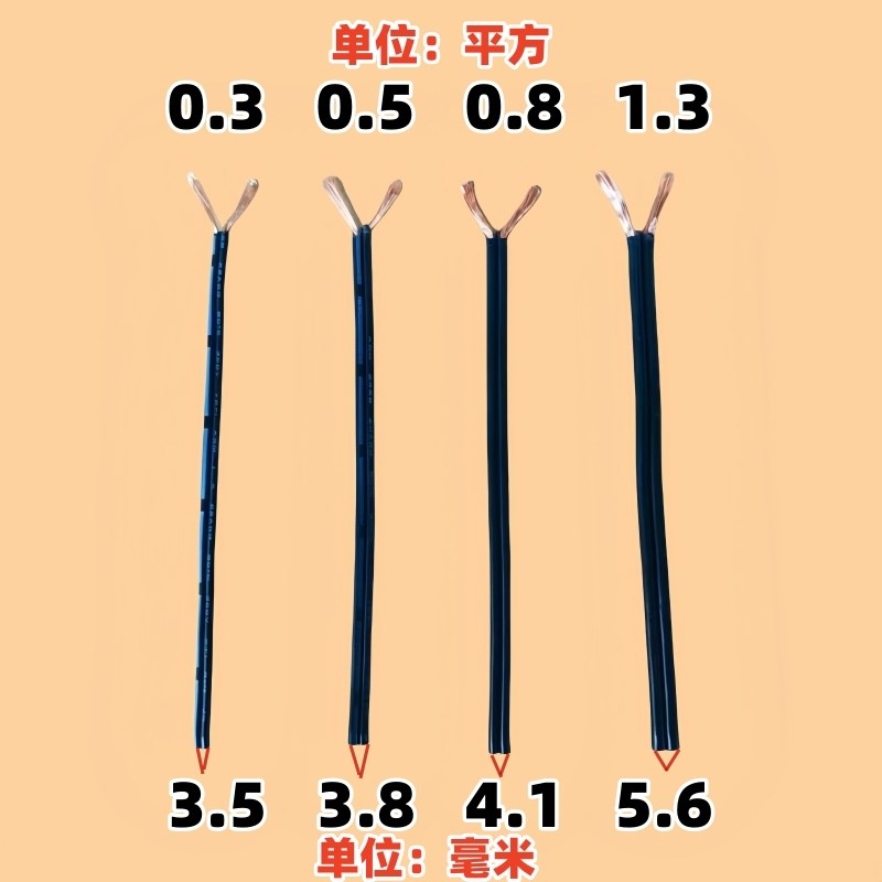 汽车改装电源线黑色双并线纯铜电线软线平行线双股芯信号监控灯线