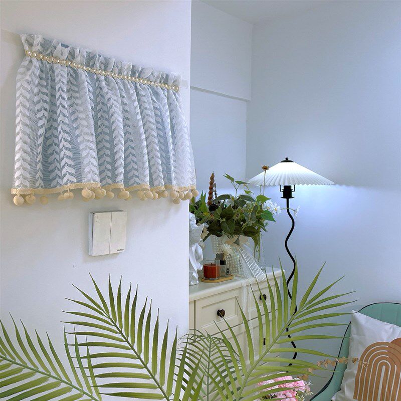 法式蕾丝免打孔黏贴电闸多媒体门铃装饰墙面遮丑帘电表箱罩遮挡帘