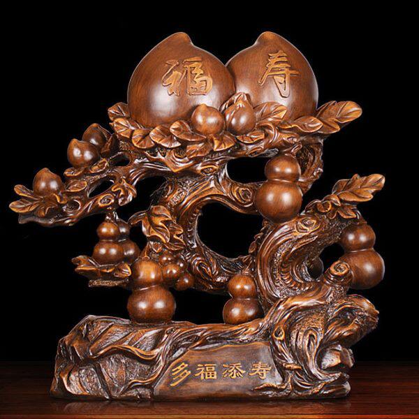 多福添寿大寿桃葫芦工艺摆件送长辈爷爷奶奶祝寿贺寿礼品生日礼物