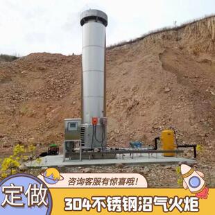 100立方内燃式沼气火炬图片垃圾场封闭式燃烧火炬