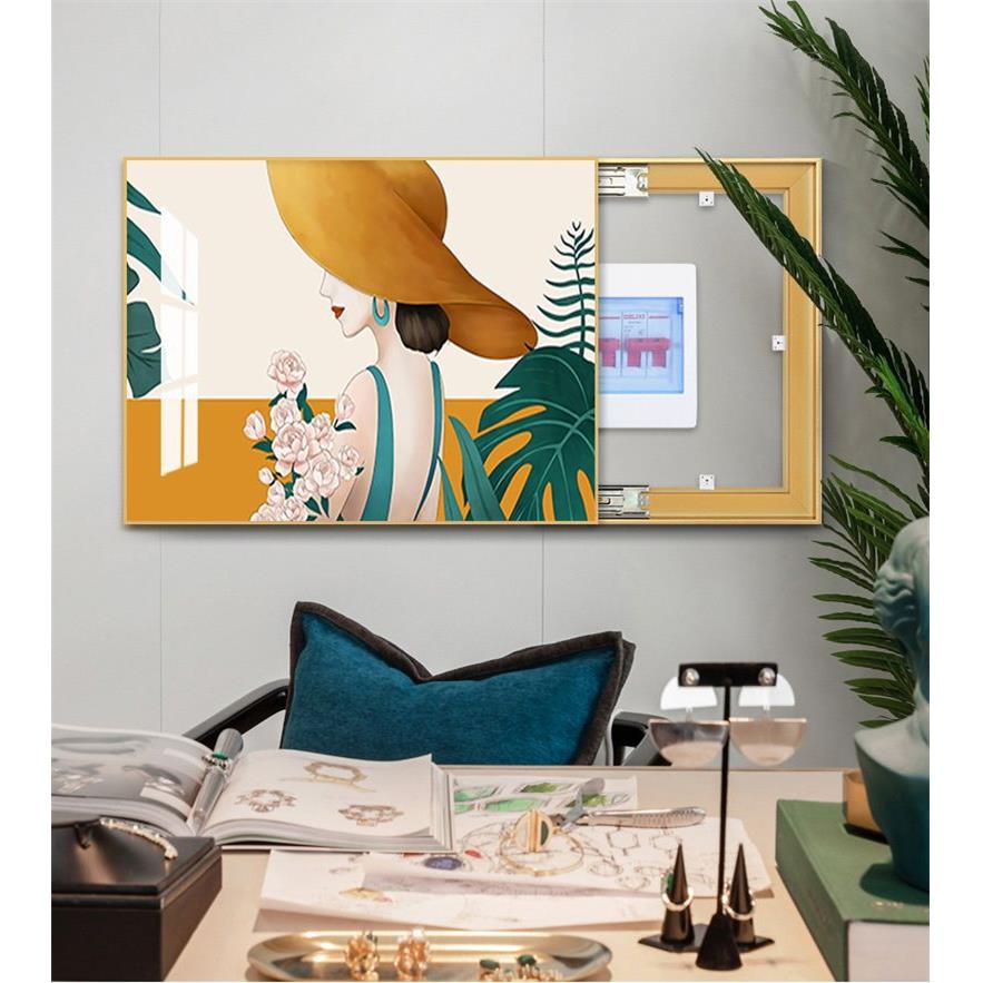 现代轻奢电表箱装饰画简约配电箱遮挡总开关挂画客厅餐厅组合壁画