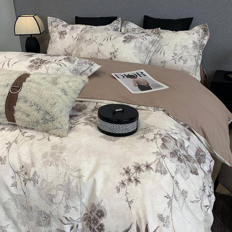 轻奢高档全棉磨毛床上四件套秋冬季加厚保暖纯棉被套床笠床单床品