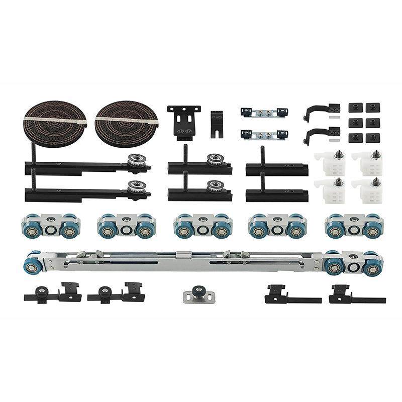 极窄三联动移门滑轮缓冲开放式洗手间窄边框轨道极窄滑轮静音