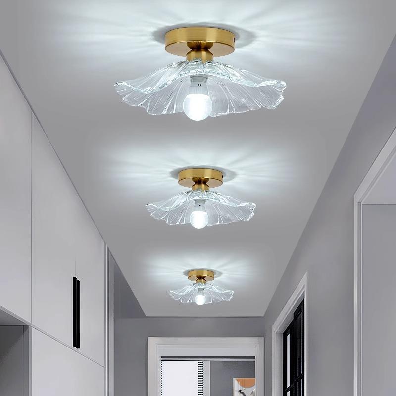 现代轻奢水晶灯玄关入户灯简约大气走廊过道灯衣帽间阳台吸顶灯具