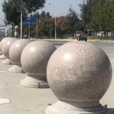 挡车球芝麻白灰球隔离栏圆球花岗岩路障石球圆形社区小区学校公园
