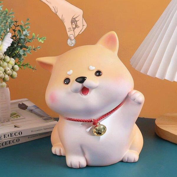 创意可爱柴犬存钱罐摆件防摔卧室房间书桌儿童储蓄罐女生生日礼物