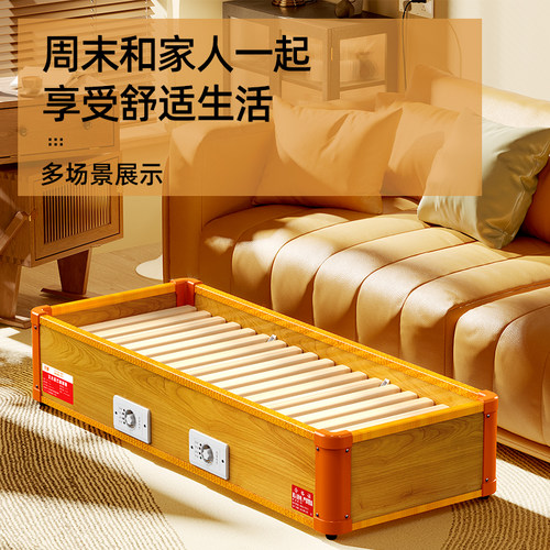 千畔实木取暖器家用暖脚器烤脚火箱办公室烘脚神器电火桶小烤火炉