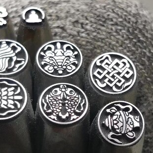 可设计定制藏式吉祥八宝8宝錾刻钢印模具吉言手镯金银打金雕刻刀