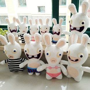 龅牙兔公仔黄渤同款疯狂的雷曼兔毛绒玩具新款游泳龇牙兔布娃娃