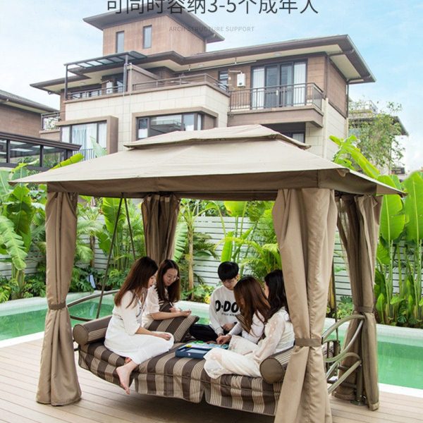 秋千户外庭院吊床家用室外休闲吊椅帐篷防蚊摇床秋千椅摇椅躺床