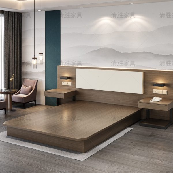 酒店家具标间全套定制双床快捷式公寓大床民宿客房宾馆专用床