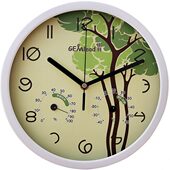 榛利带温湿度计挂钟静音墙时钟室内家用温湿度表简约创意客厅房间