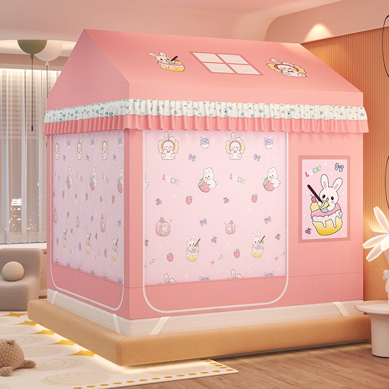 A类小房子床上帐篷3开门儿y童蒙古包遮光回底防摔蚊帐分床神器