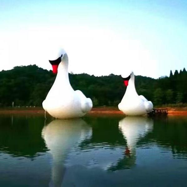 充气天鹅大白鹅闭气水上卡通陆地户外固定动物园仿真造型设计人偶