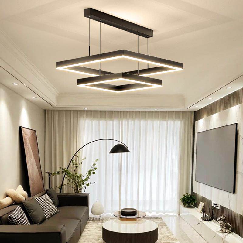 质享家用吊灯客厅灯现代简约大气极简卧室餐厅灯北欧灯具方形主灯