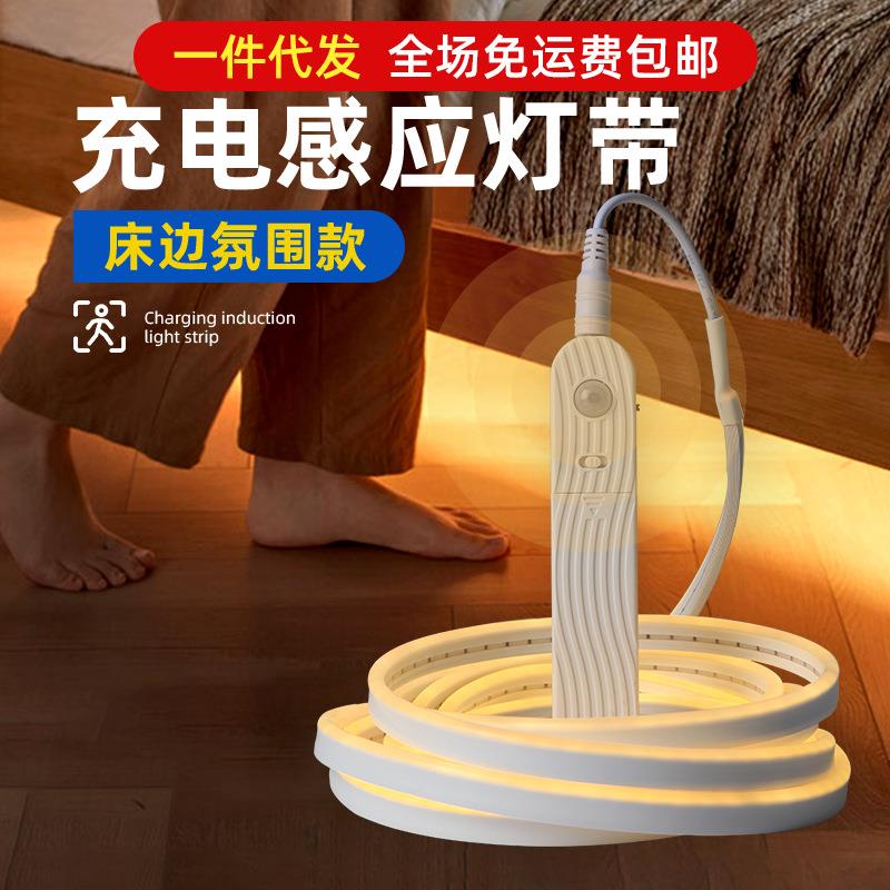感应灯带床下充电式床底灯条悬浮床免接线人体自动不用插电的灯带图片