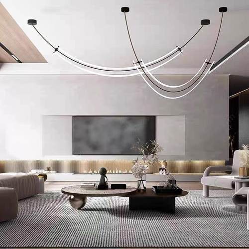 极简餐厅客厅线条灯个性设计师吧台样板间展厅工厂组合灯led