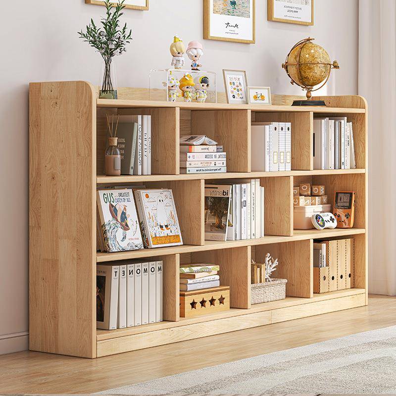 实木书架置物架落地阳台家用自由组合幼儿园收纳矮柜儿童靠墙书柜