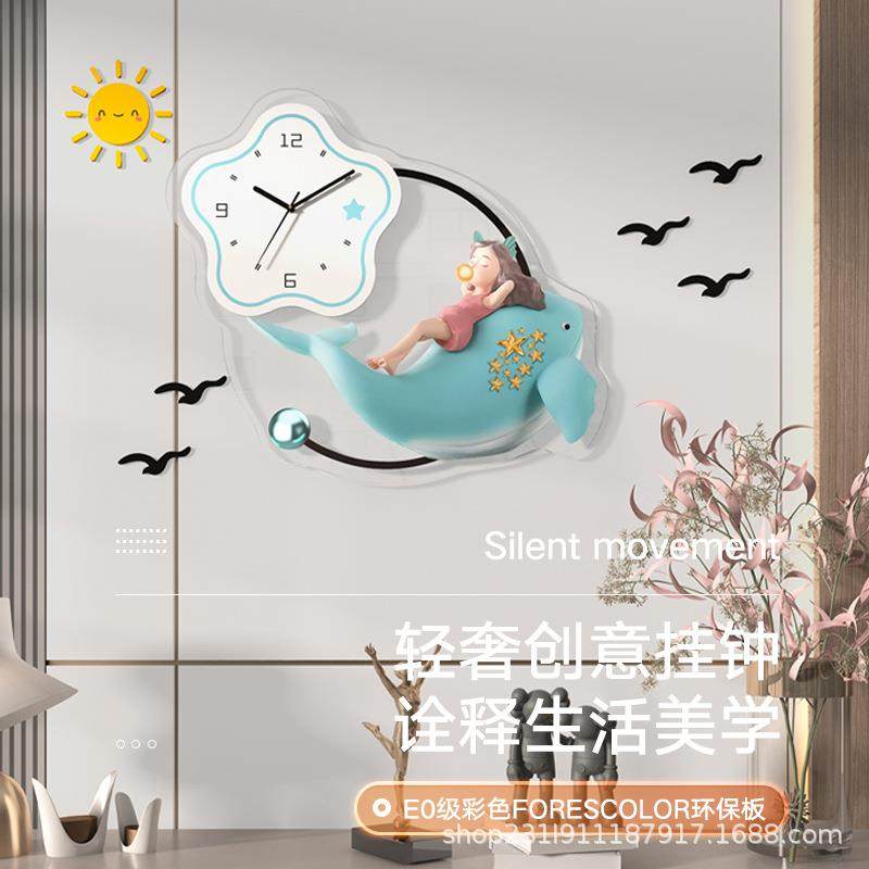 钟表轻奢家用挂墙现代简约时尚网红艺术餐厅时钟装饰创意挂钟