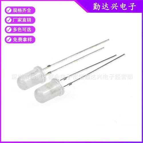 f5雾状七彩慢闪5mm两脚RGB圆头自闪散光短脚直插式led灯珠