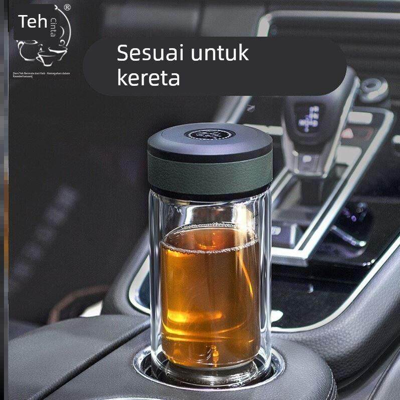 茶之恋茶水分离泡茶杯男女士便携车载杯子高档水杯双层过滤玻璃杯