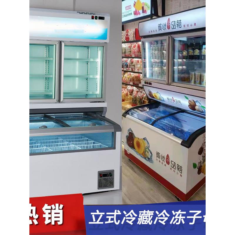 立式冷冻子母柜超市便利店双温冷冻冷藏雪糕冰激凌展示冰冷柜商用