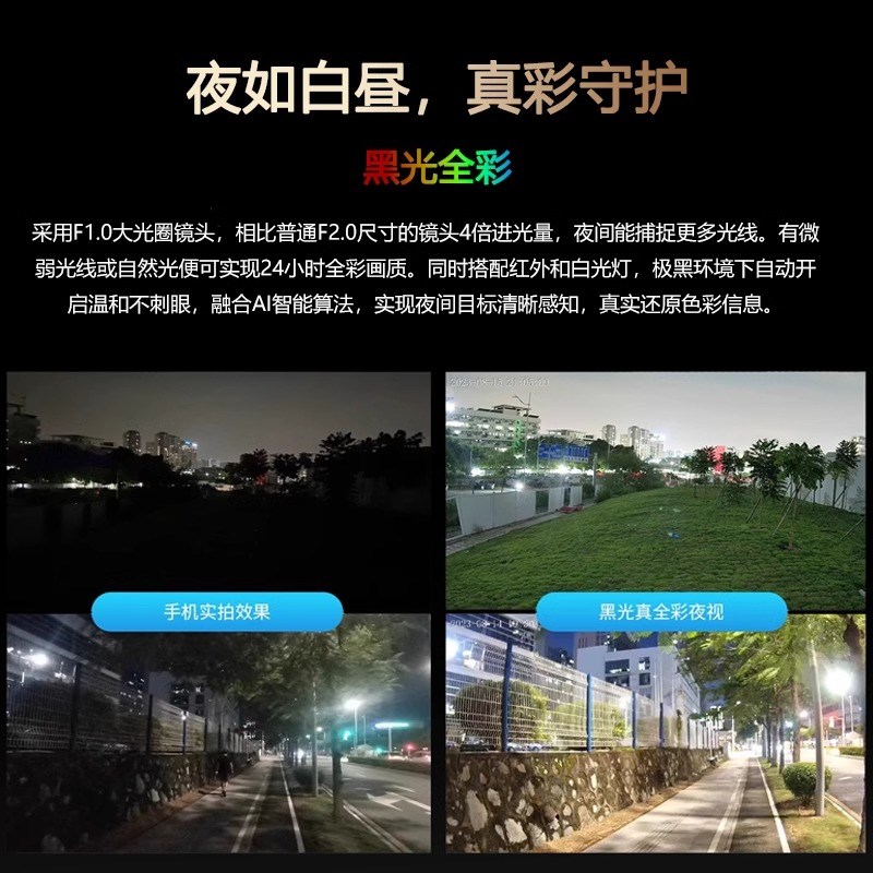 免流量低功耗臻全彩摄像头枪球4G高清 360度全景太阳能监控器户外