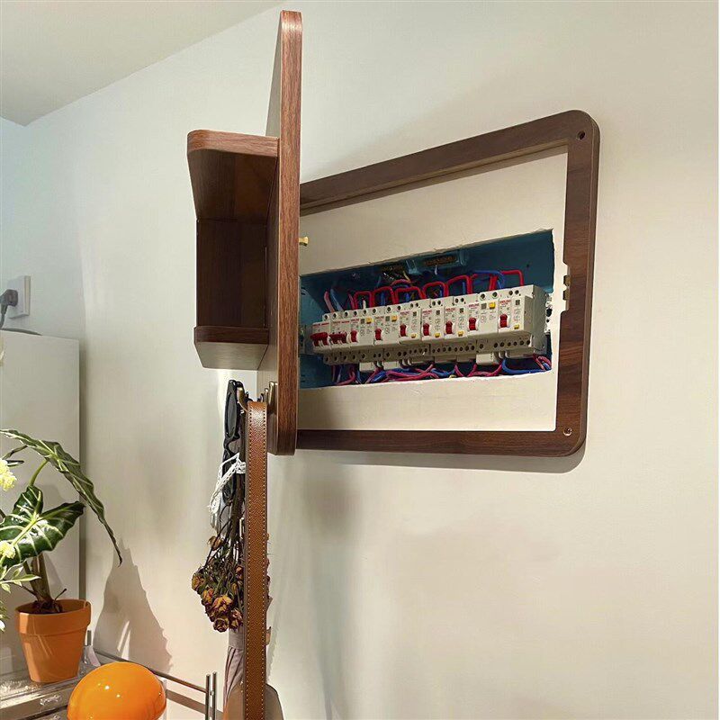 电表箱装饰画遮挡实木黑胡桃极简风配电闸箱改造挂画网红遮丑神器