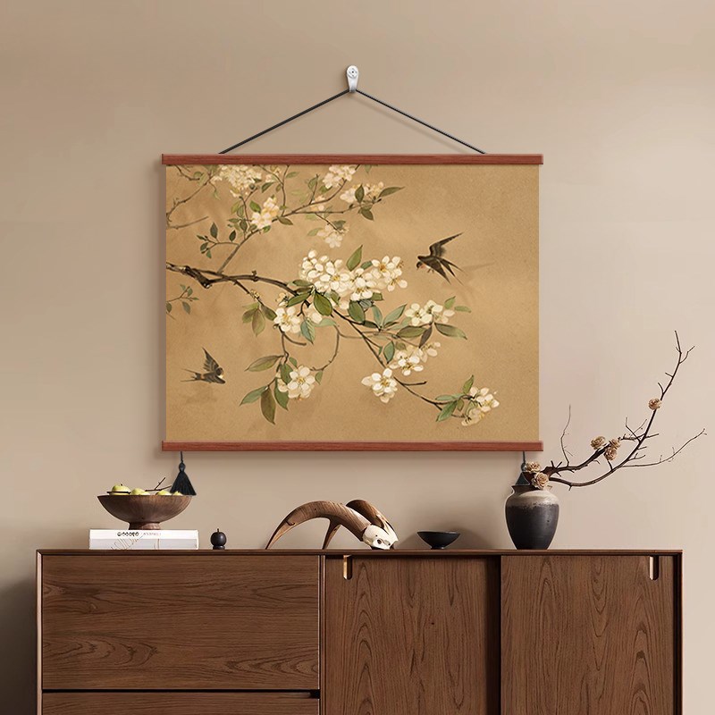 喜上眉梢电表箱装饰画宋代美学餐厅电表盒电闸箱挂画配电箱遮挡画