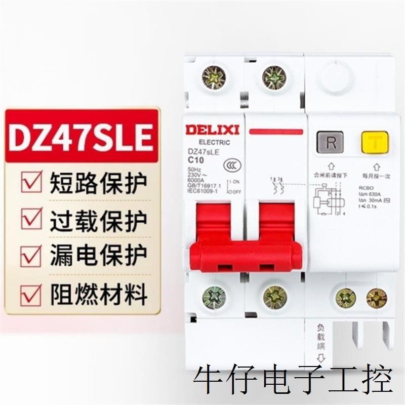 DZ47SLE空气开关带漏电保护器63a家用断路器220v空开