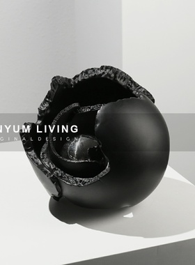 简约黑色创意g几何家居软装饰品样板房间电视柜茶几桌面摆件