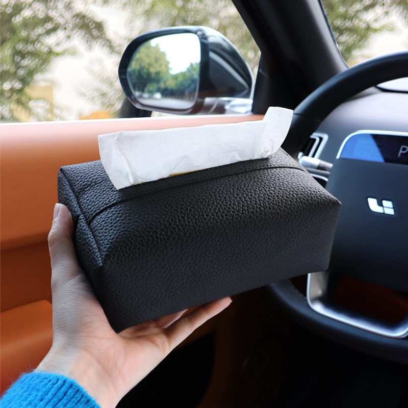 车载纸巾盒高档车l内简约抽纸盒汽车上收纳纸巾包车用扶手箱纸抽