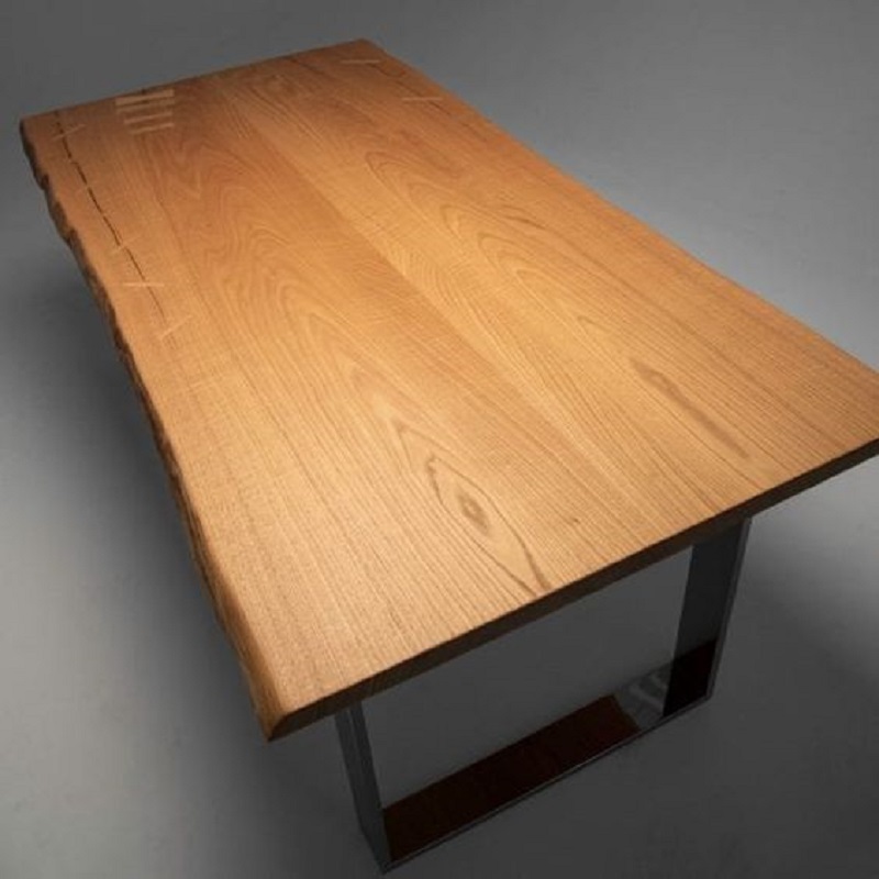 定制实木板整张2米长方形办公桌隔板置物架M餐桌台面板老榆木桌面