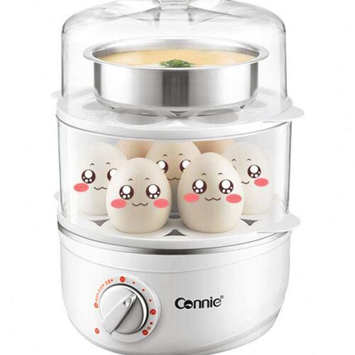 蒸蛋器定时煮蛋器家用小型1人自动断电蒸锅可预约双层炖蛋2神器机
