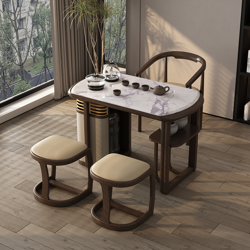 轻奢阳台茶桌椅组合功夫泡茶桌实木书房办公室茶X室家用小茶台