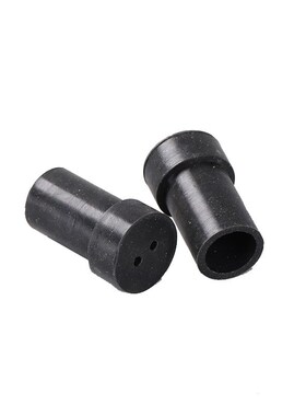 黑色硅胶耐高温双孔穿线胶塞孔x径2.6高37加热管陶瓷塞硅胶产品