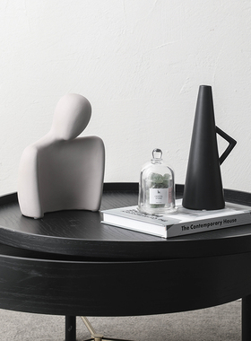 样板房间简约北欧n酒柜客厅书架创意软装家居饰品摆件花瓶组合