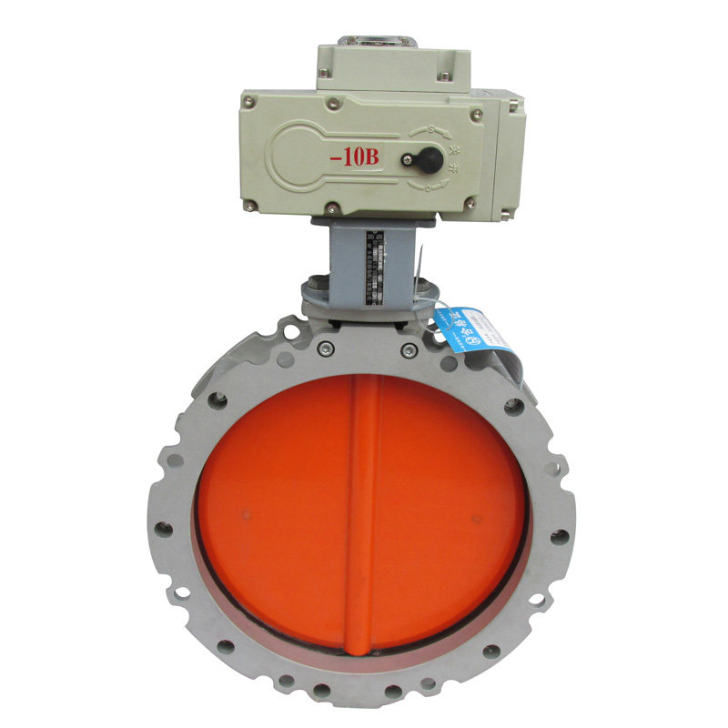 静海电动粉尘蝶阀v2fs双法兰D100-6J00铝合金粉体水泥通风碟阀
