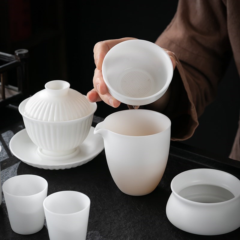 速发超细陶瓷茶滤禅级茶水分z离器创意泡茶神器过滤器冰种玉瓷